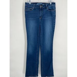 Eddie Bauer Jeans 8T Slightly Curvy Bootcut Western Chore Denim 34” Inseam